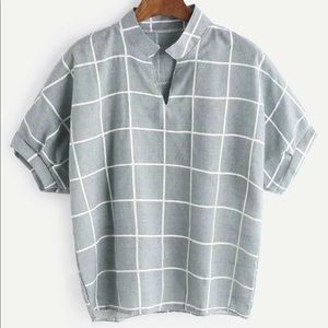Collar Check Blouse